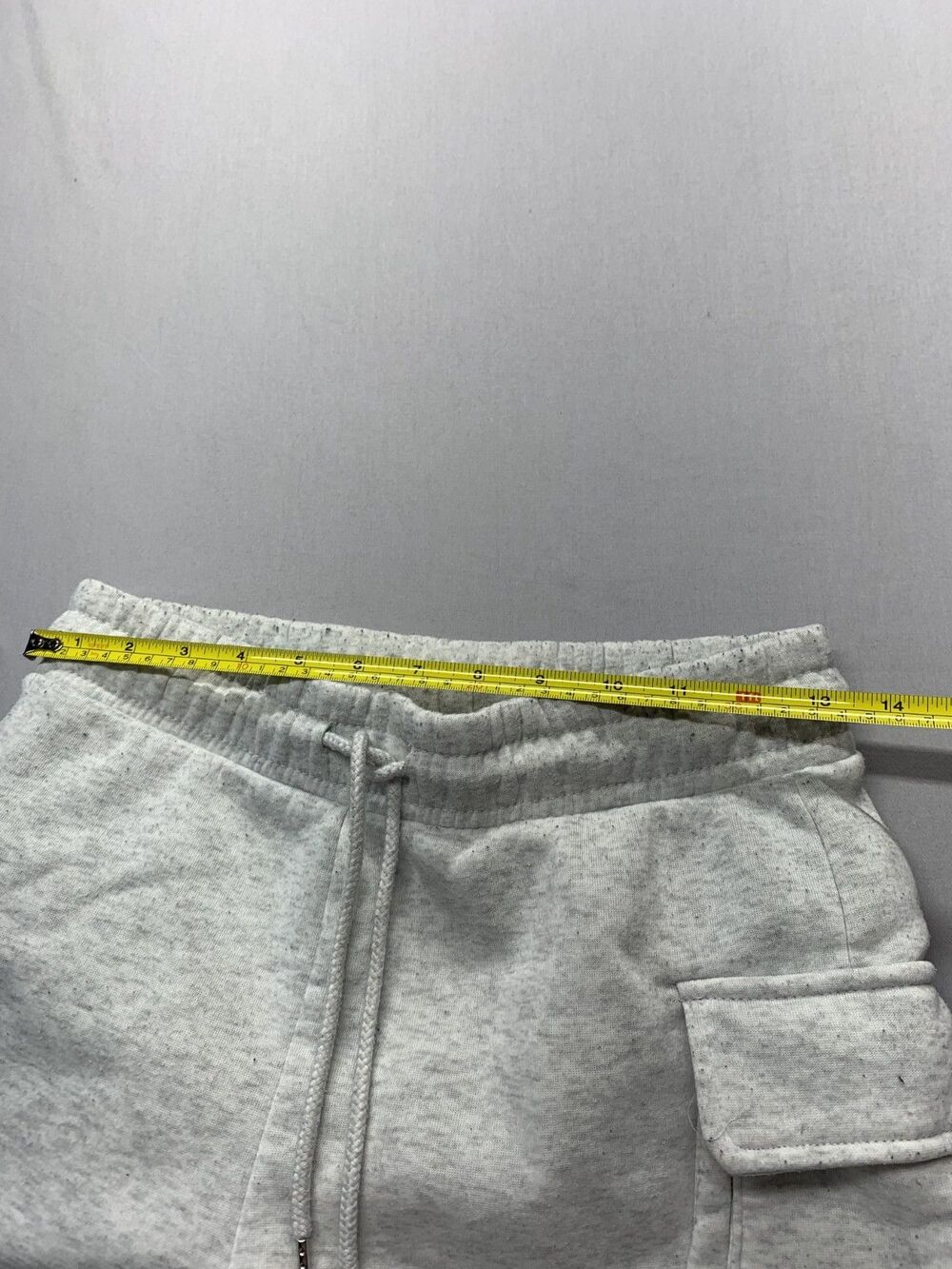 Womens Gray Fleece Cargo Mini Skirt Drawstring Elastic Waist Pockets M - Picture 4 of 6